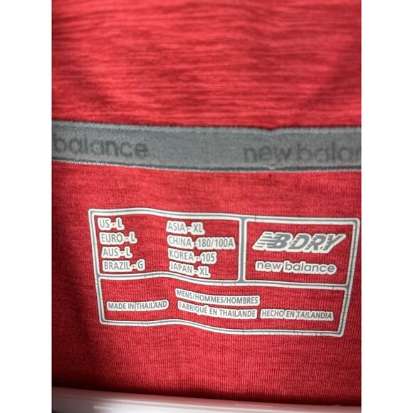 New Balance 1/4 Quarter Zip Light Pullover Men’s Size L Red Running Activewear - Picture 4 of 4